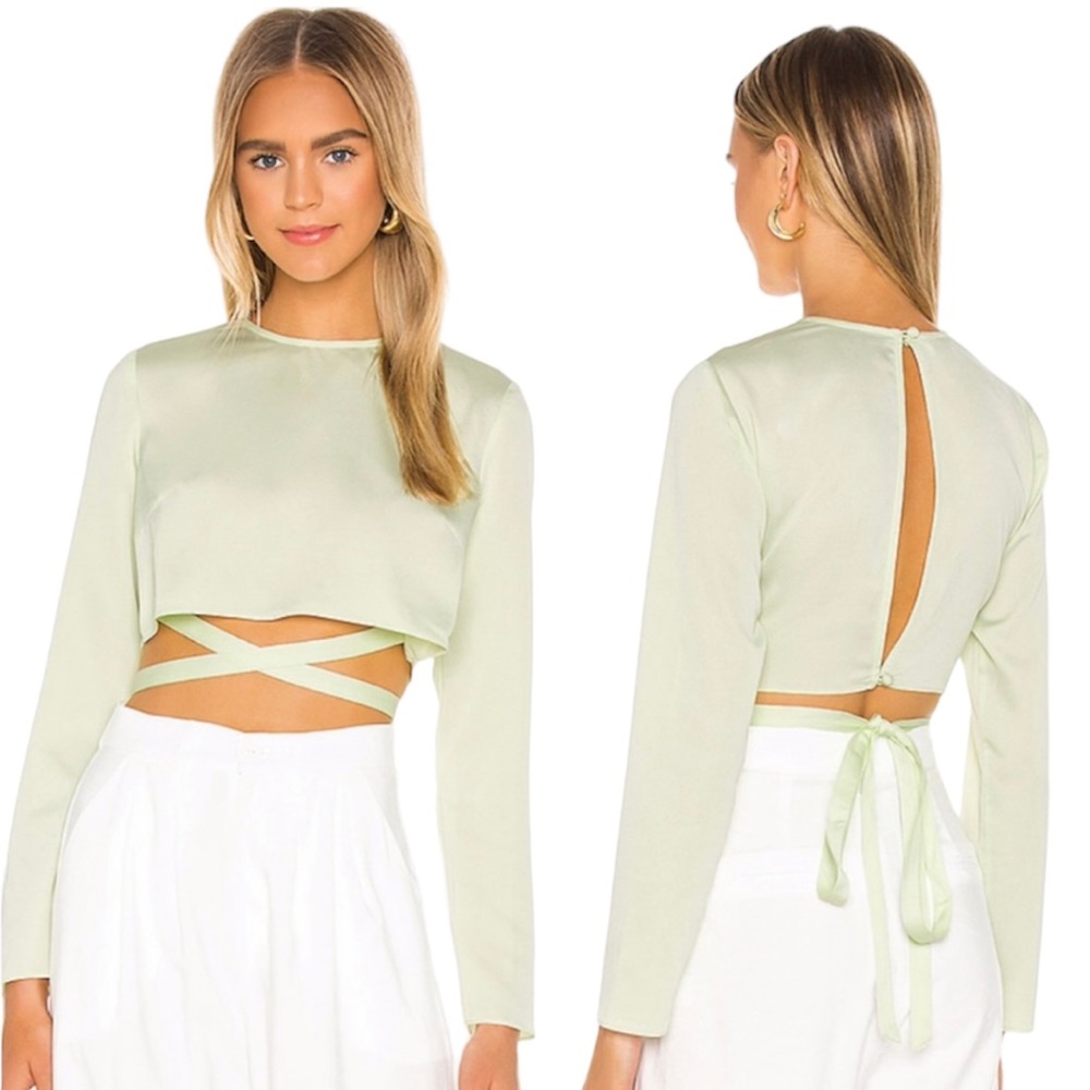 GRLFRND Aaryn Mint Open Back Cropped Top